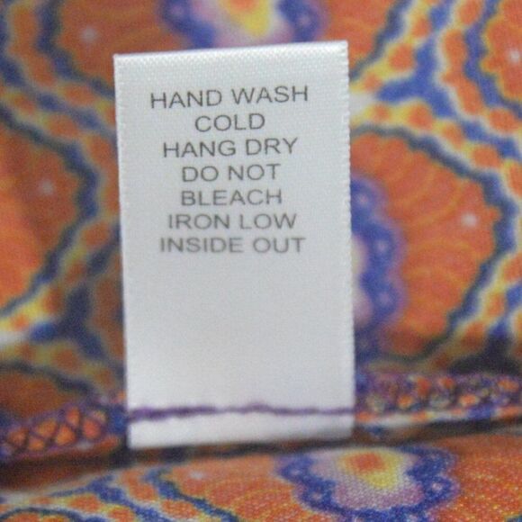 2/$12 Sabine Blouse Quarter Button Up Long Sleeve Printed Top Mauve Purple Sz XS - Picture 7 of 7